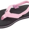 Rainbow Sandals The Grombow Kid's Soft Rubber Top Sole With 1/2" Narrow Strap And Pin Line -Outlet Angling Store 101STN00 PKBK W
