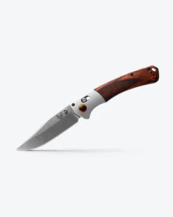 Benchmade Crooked River | Gray Aluminum & Wood | Clip-point
