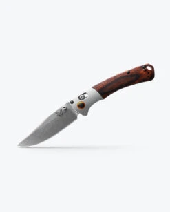Benchmade Mini Crooked River Gray Aluminum And Wood Clip-Point